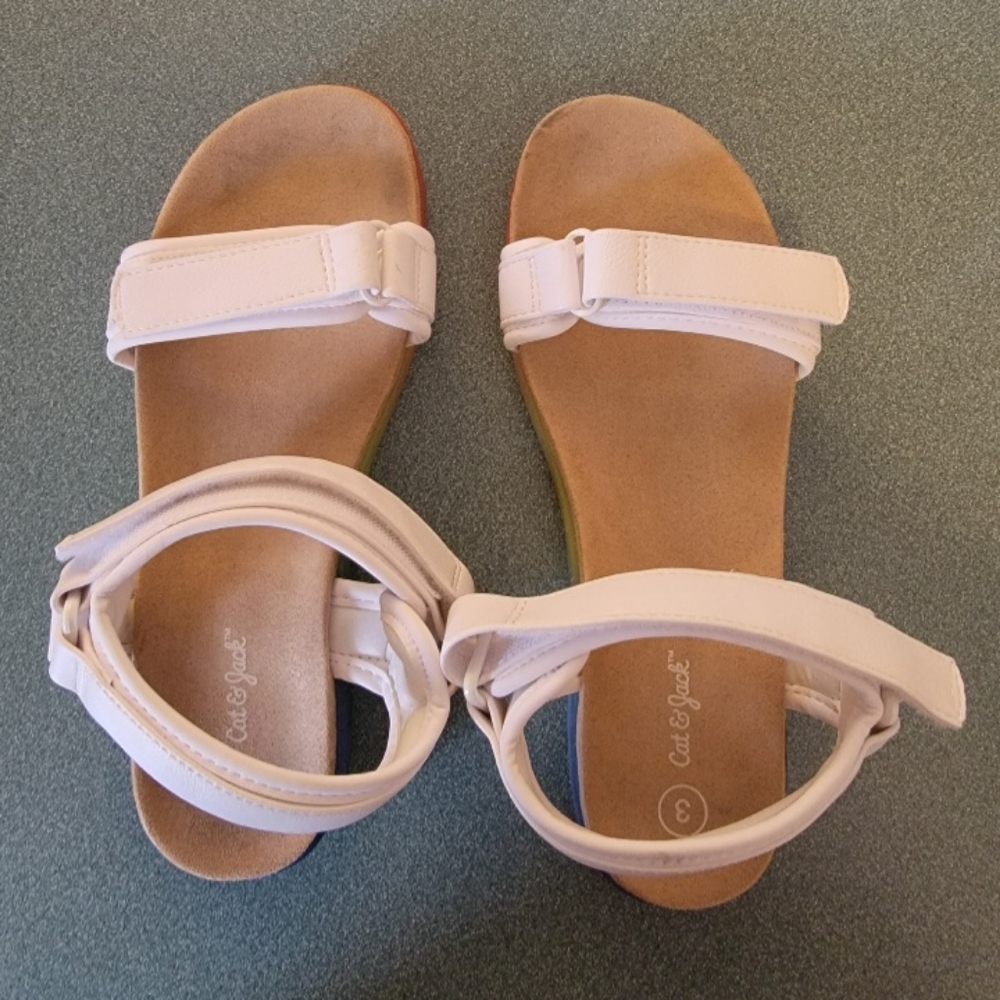 Girls Cat & Jack Summer Sandals with velcro straps Size 3
